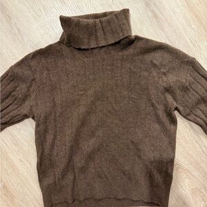 NAADAM Chocolate Brown Turtleneck Sweater